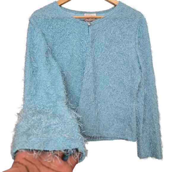 Joseph Ribkoff Womens Vintage Y2K Eclectic Fuzzy Eyelash Soft Open Cardigan 8 - Picture 5 of 11